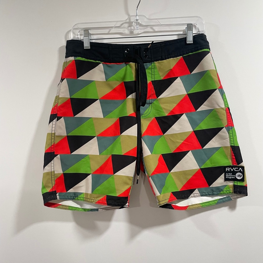 RVCA Barry McGee Artist Network Program Board Shorts Mens‎ 28 Geometric Triangle